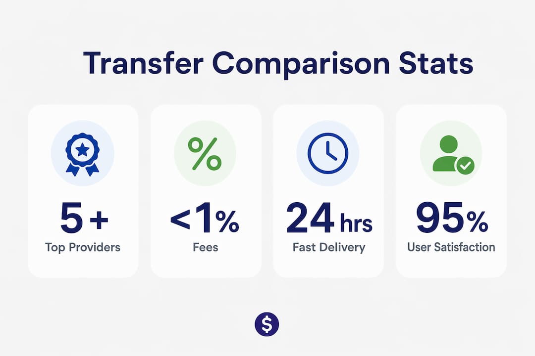 Infographic showing key stats comparing money transfer providers