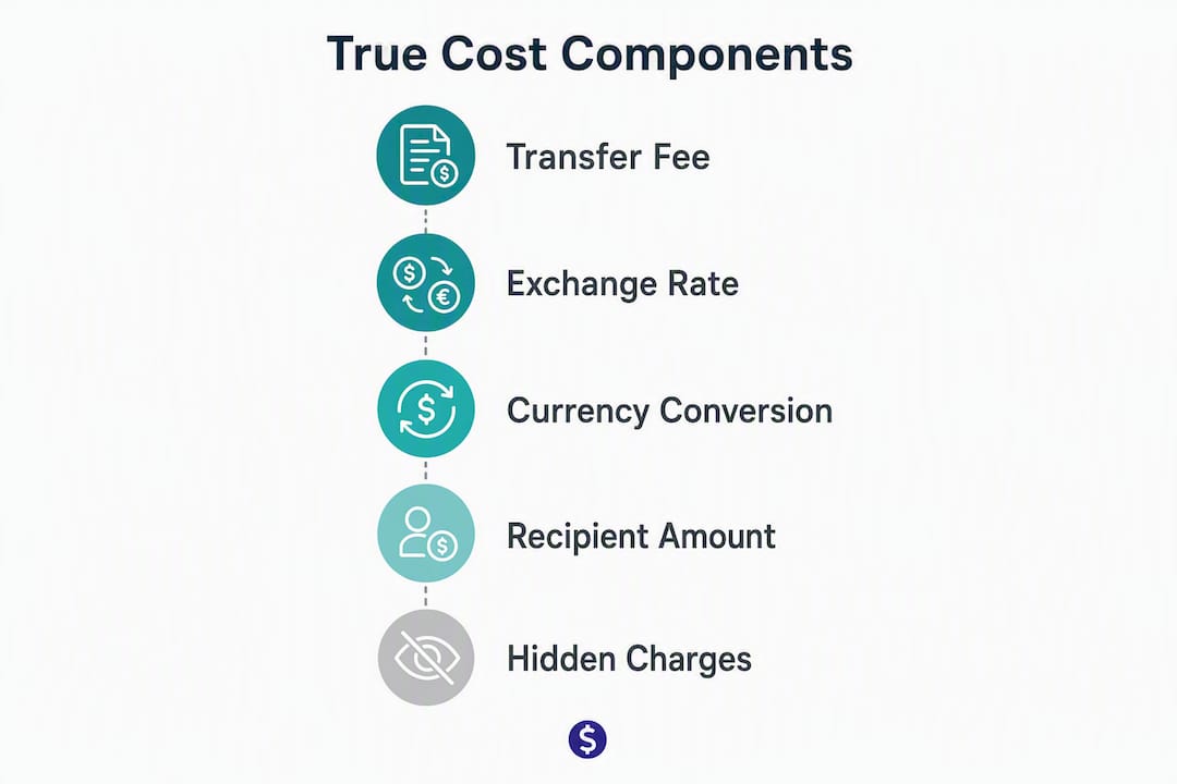 Infographic showing true cost components of transfers