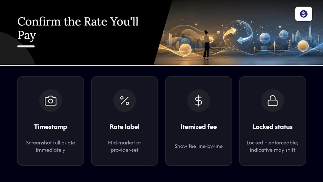 Diagram of four key factors verifying exchanged rate accuracy