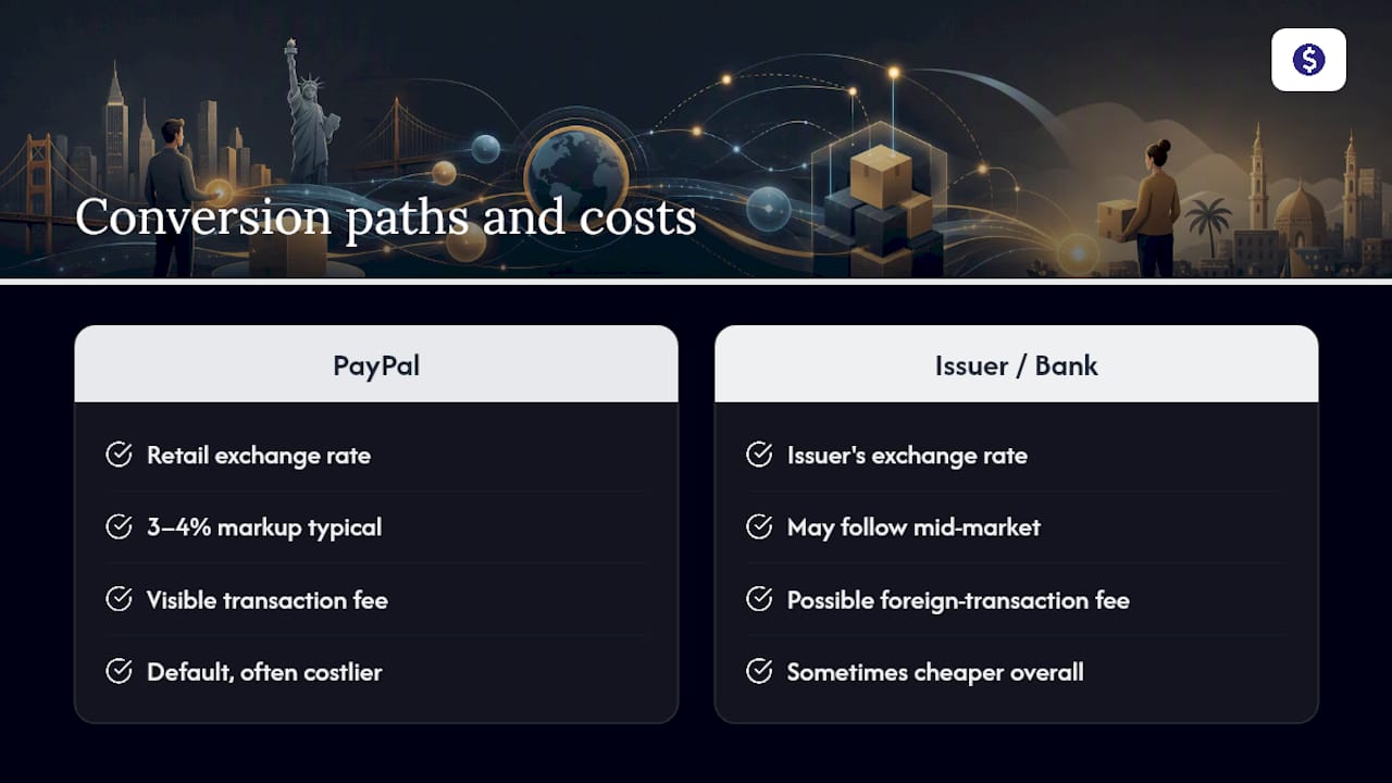 Two paths for comparing currency conversion costs