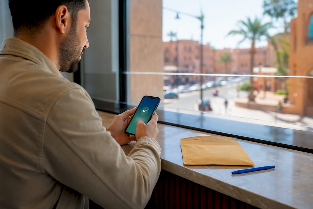 Preparing a money transfer to Morocco