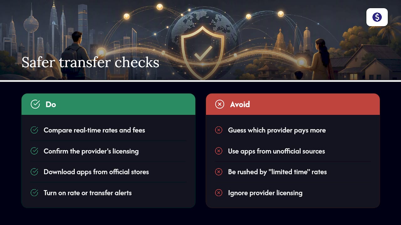 How Idealremit's Comparison Tools Support Safer Transfers — overview diagram