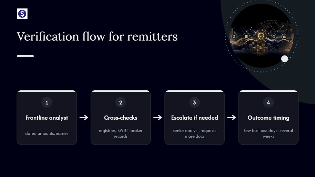 Source of funds verification stages and timelines