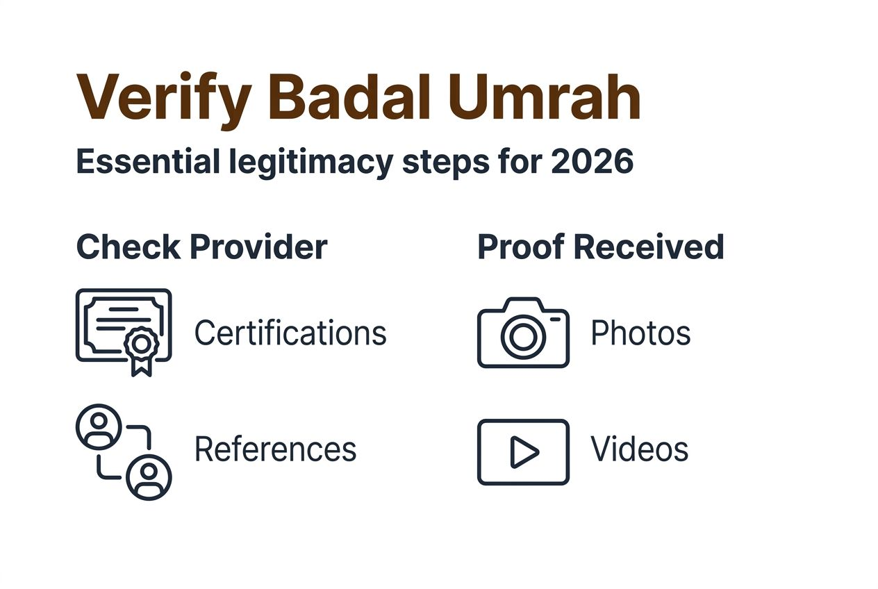 Infographic showing Badal Umrah verification steps