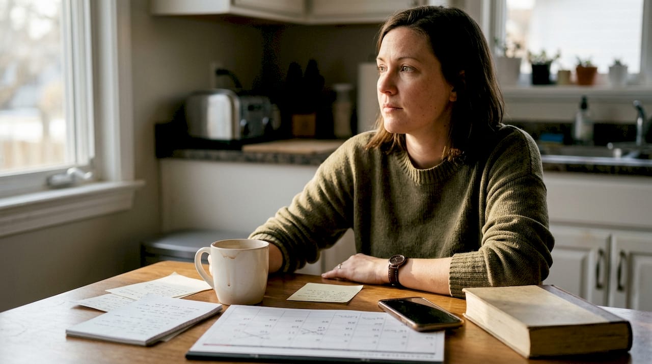 Woman preparing for daily ritual at kitchen