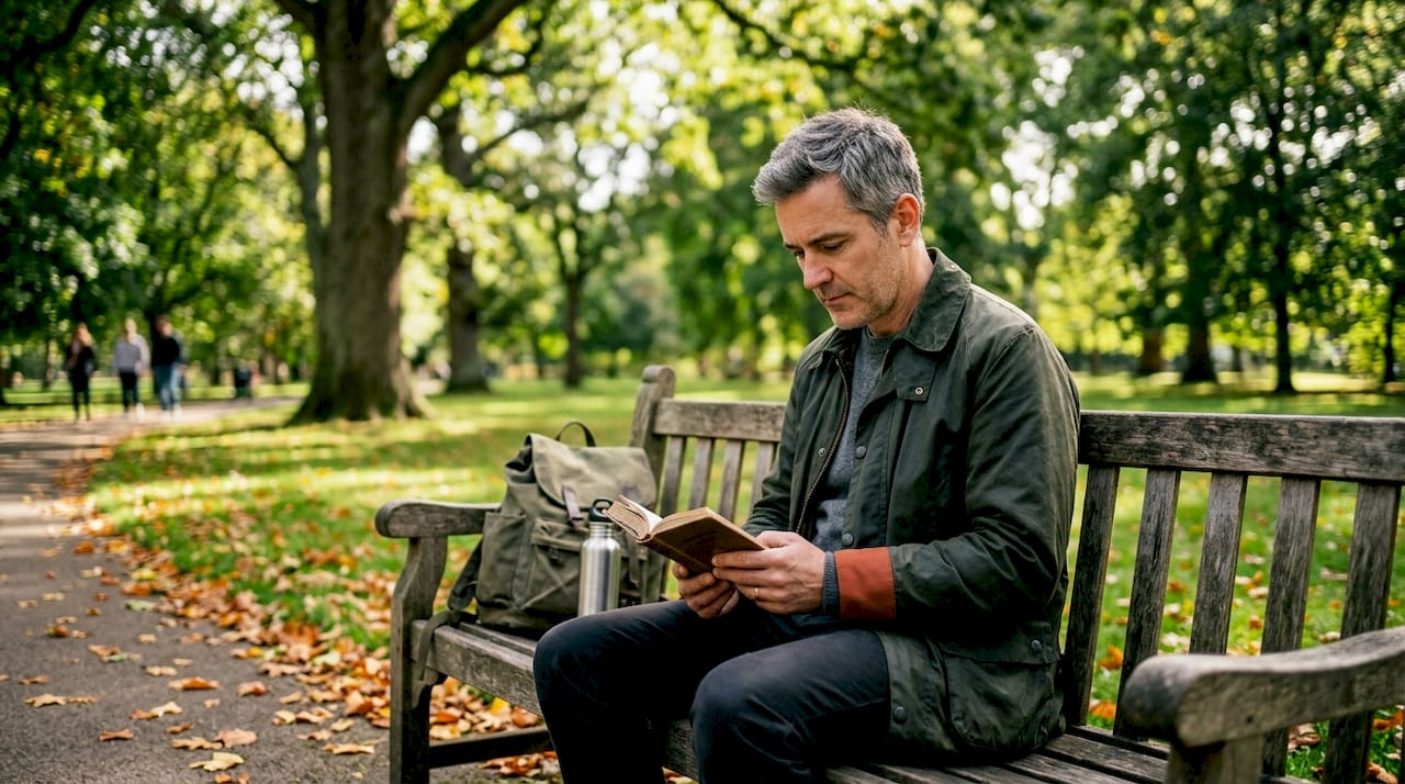 Man reflecting spiritually before pilgrimage