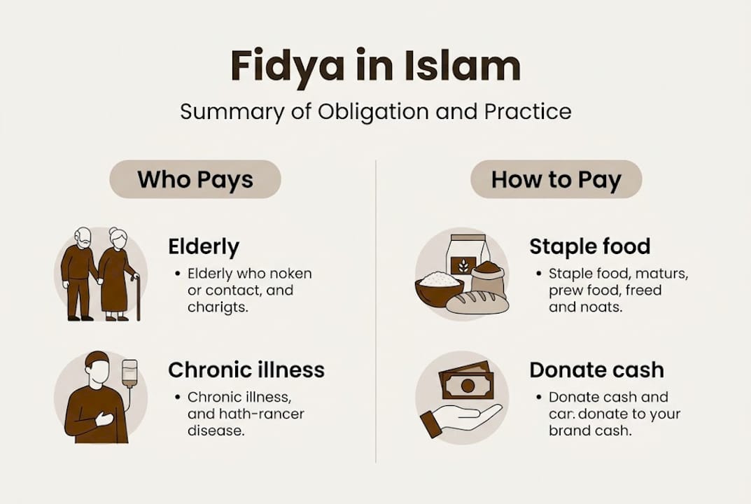 Infographic showing who pays and how to give fidya