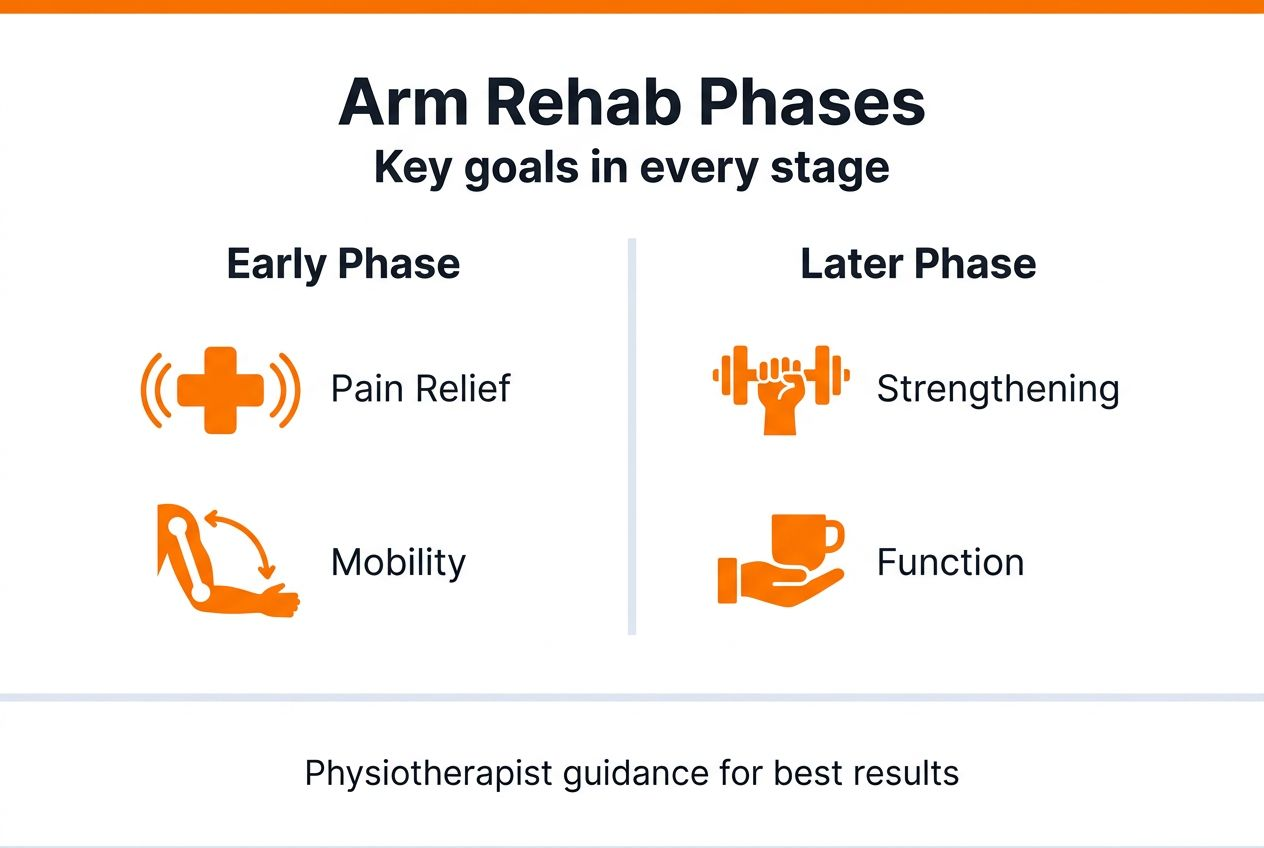 Infographic of arm rehab phases and goals
