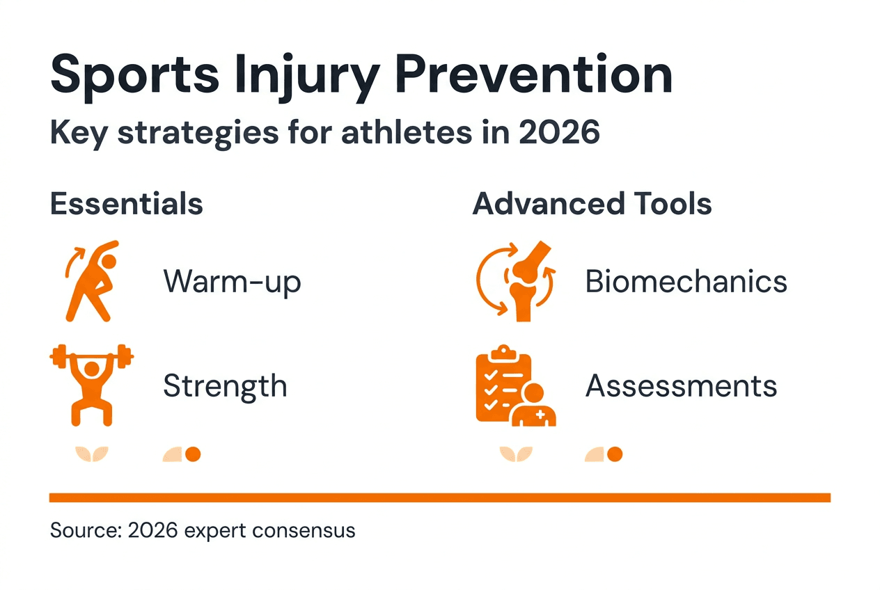 Sports injury prevention strategies infographic
