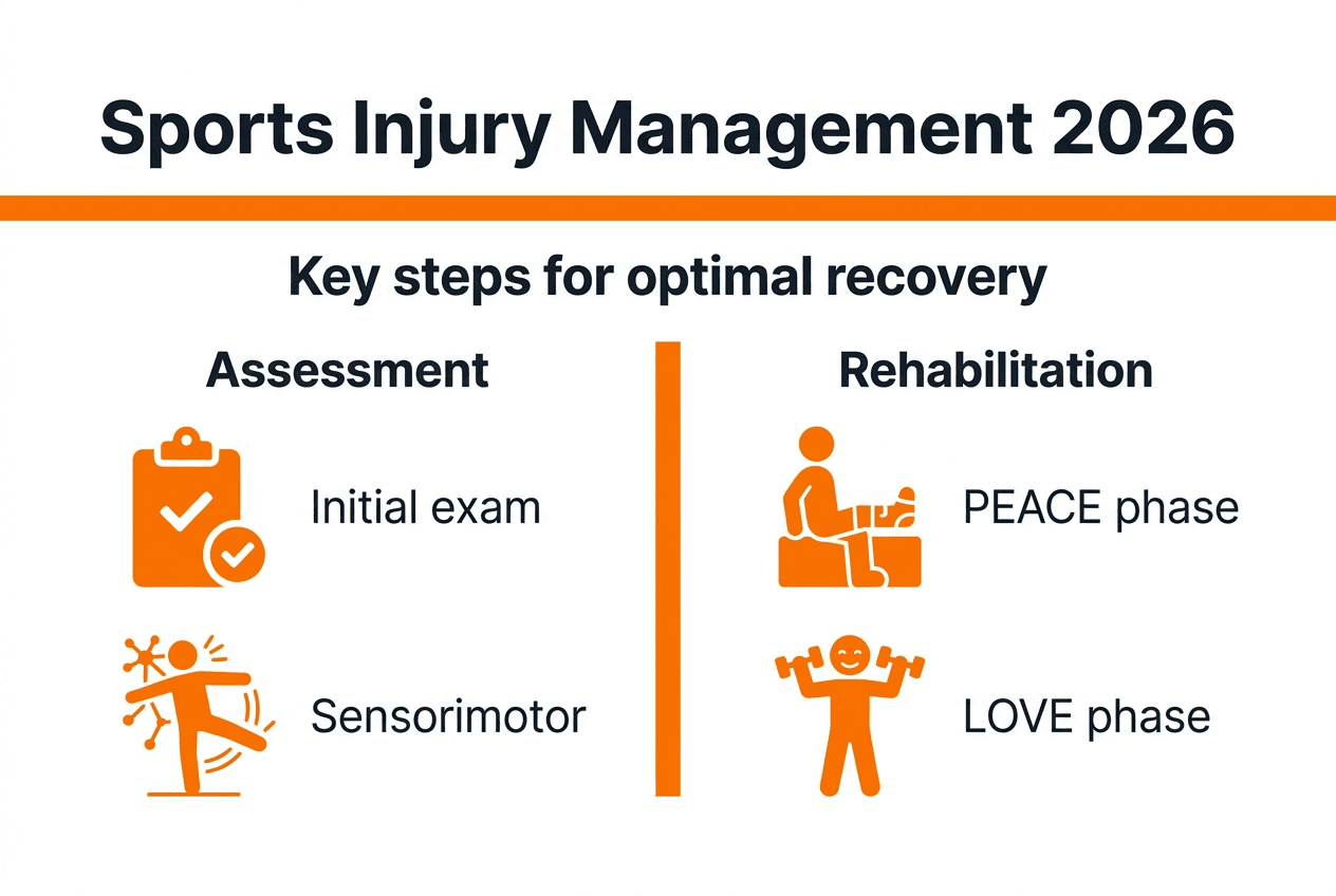 Infographic of 2026 sports injury management steps
