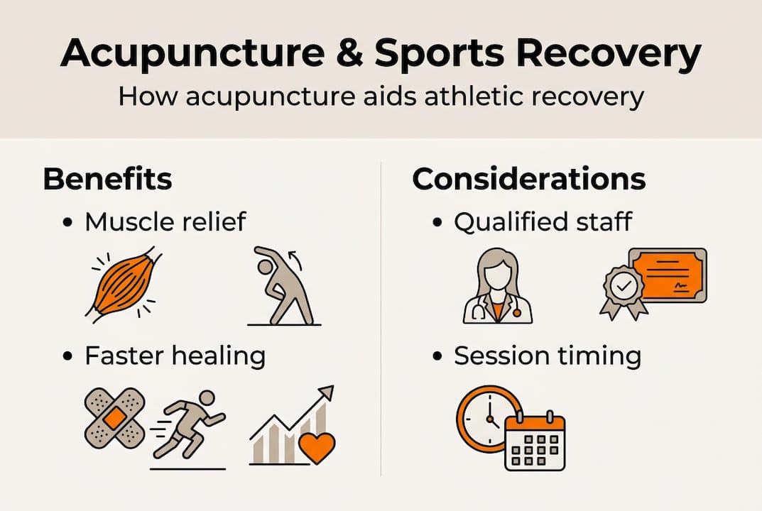 Infographic of acupuncture sports recovery benefits