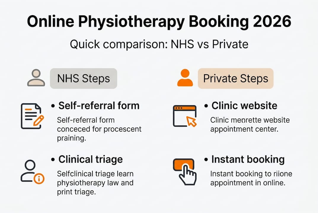 Infographic comparing NHS and private online booking