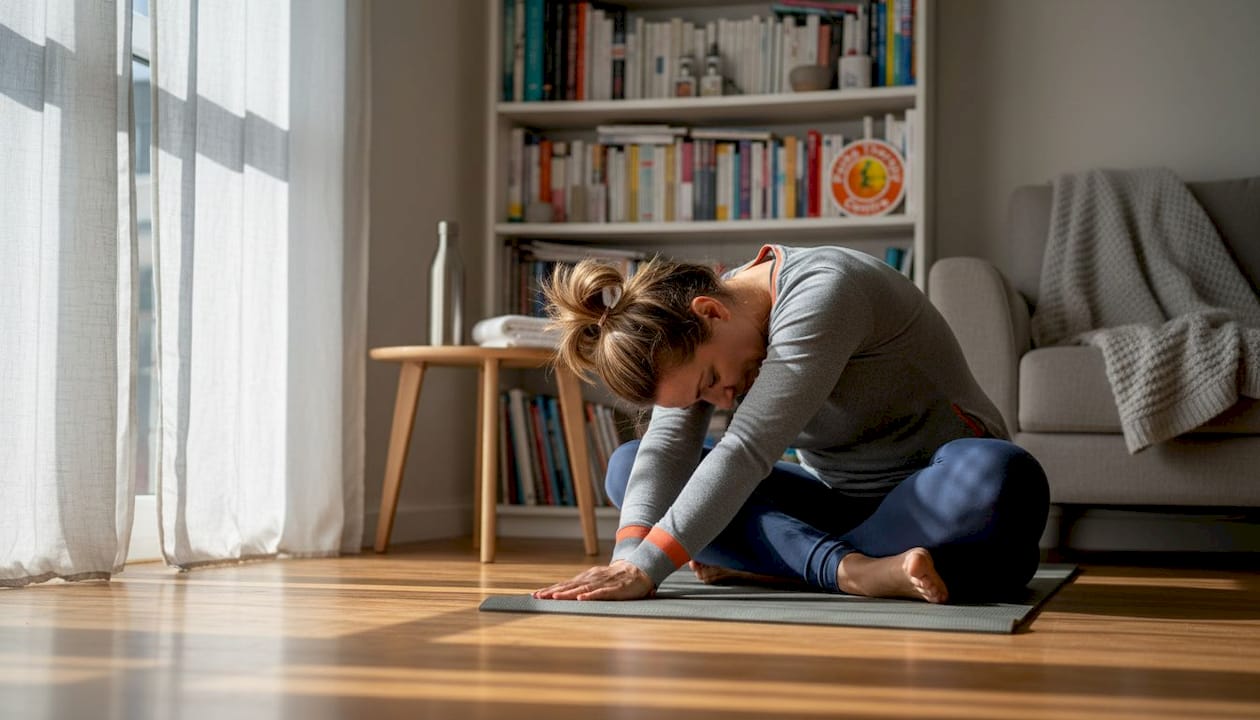 Woman doing Pilates for lower back at home