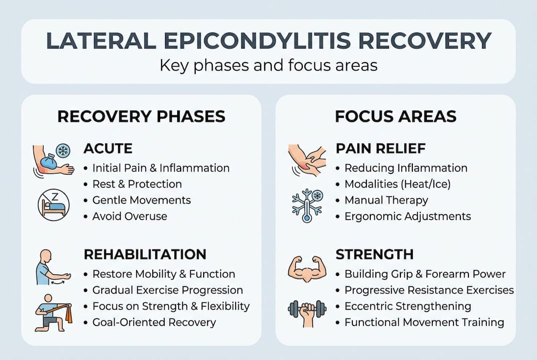 Infographic of recovery phases and focus areas