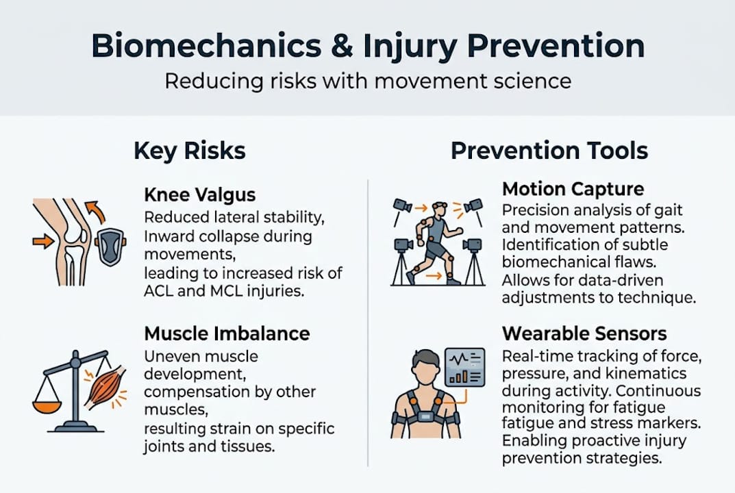 Infographic biomechanics injury prevention tools risks