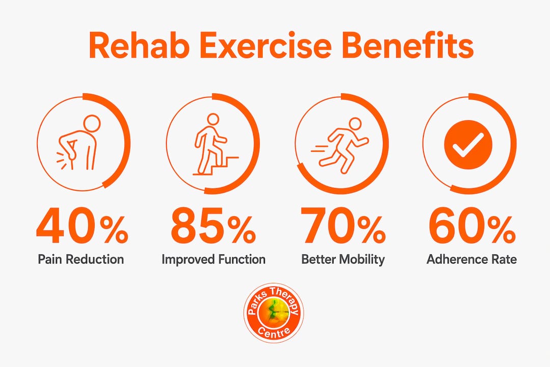 Infographic highlighting rehabilitation exercise benefits