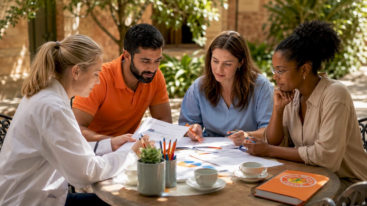Multidisciplinary therapy team in a meeting