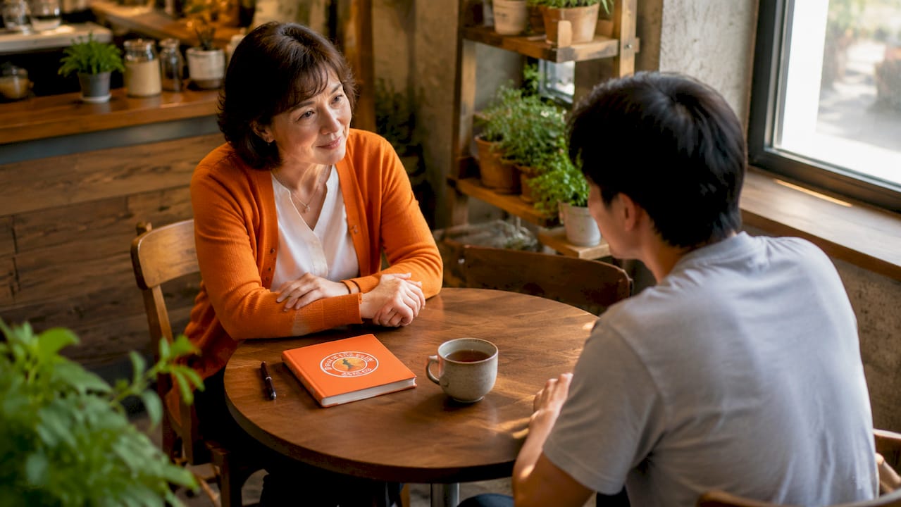 Therapist listening to patient during therapy