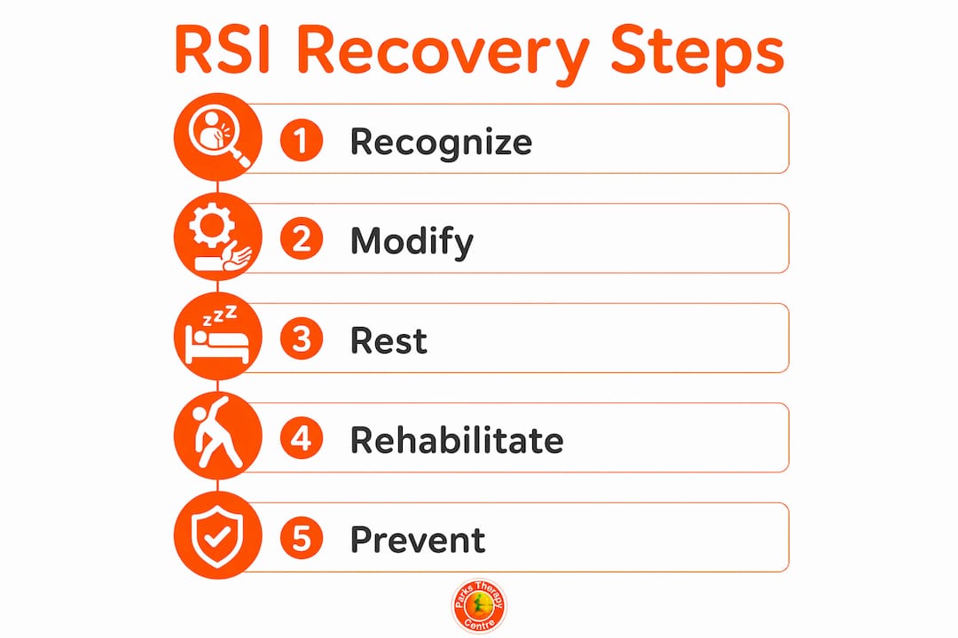 Infographic showing RSI recovery steps