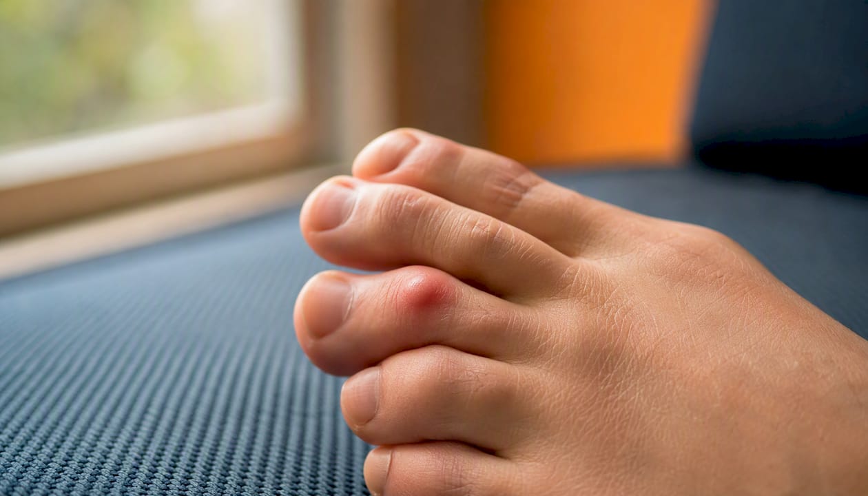 Swollen forefoot under second toe