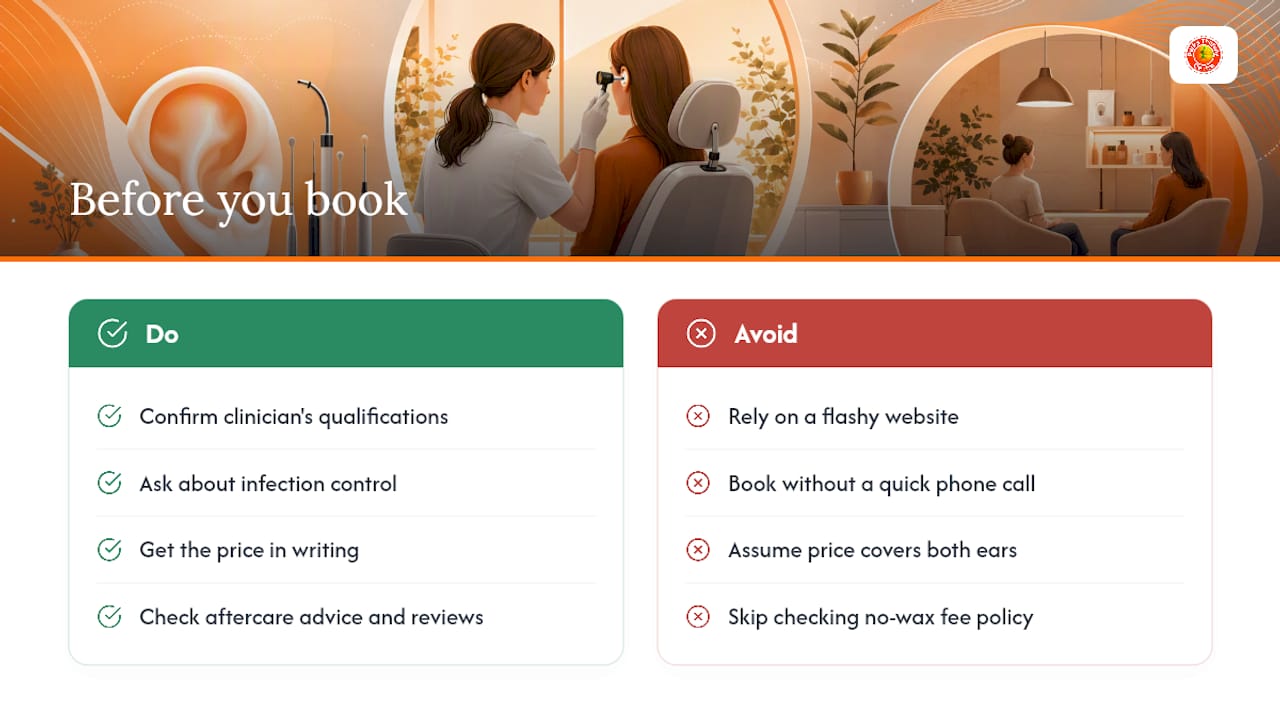 Why choose a qualified clinic for ear wax removal? — overview diagram