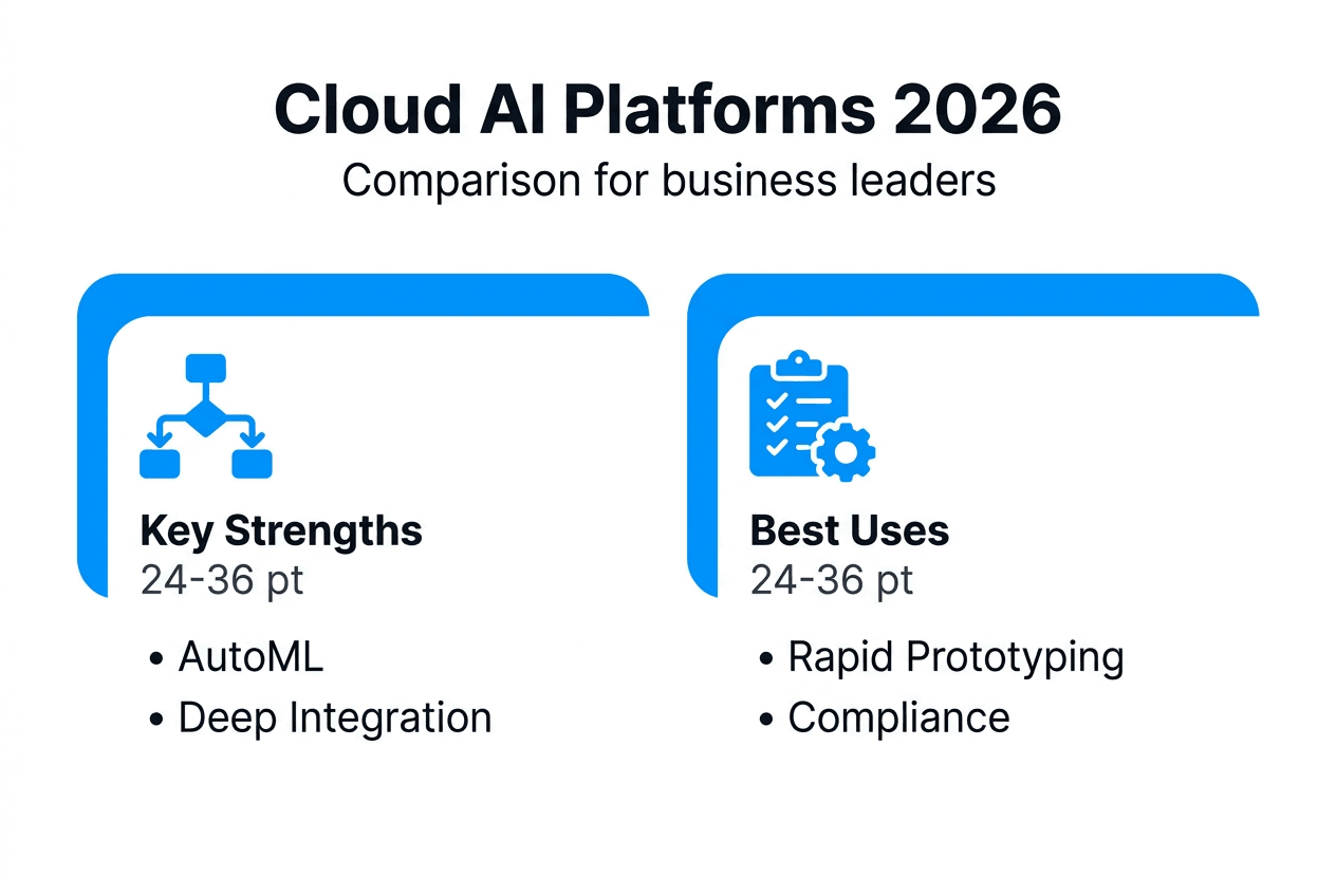 Infographic comparing cloud AI platforms strengths and uses