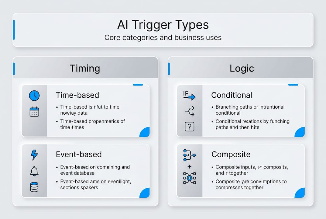 Infographic with AI trigger type categories