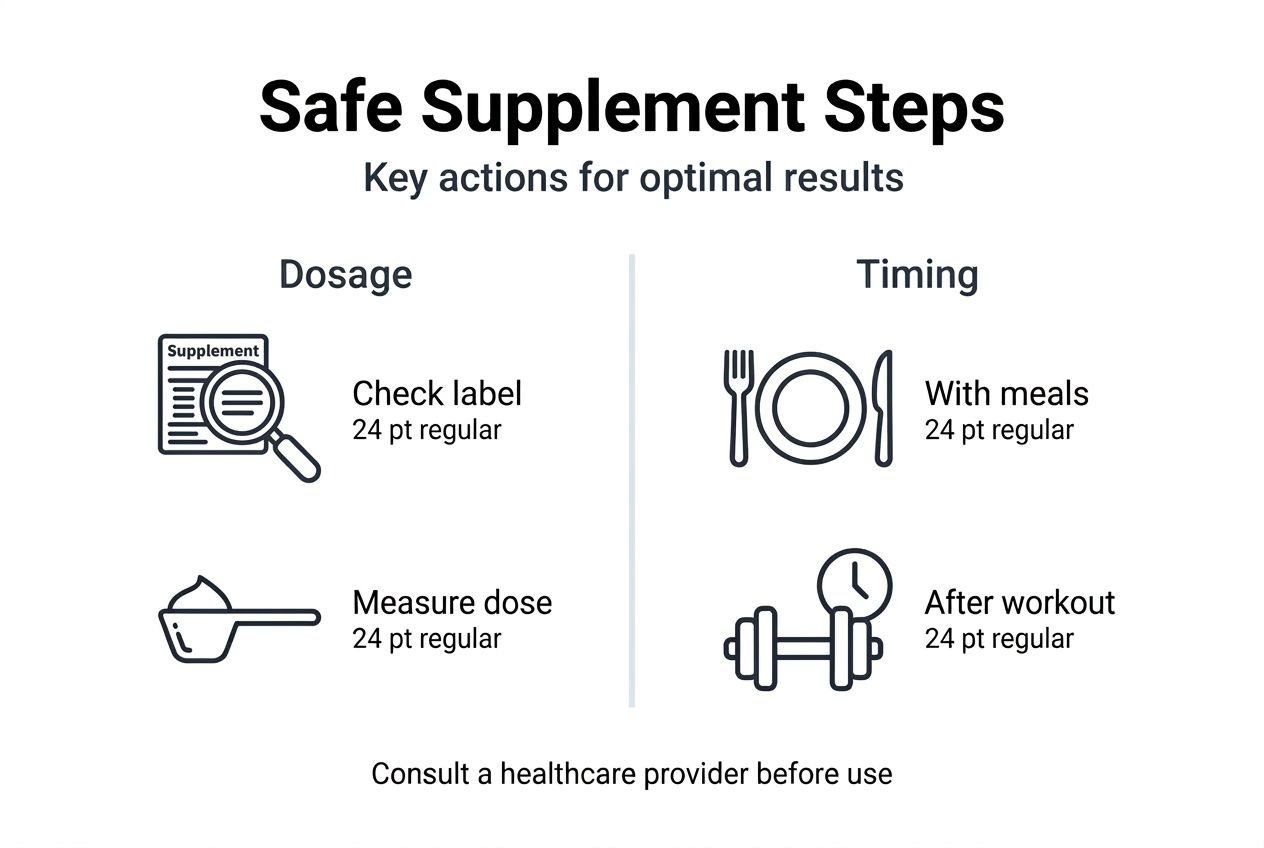 Infographic showing safe supplement intake steps