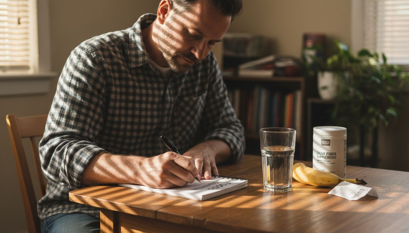 Man tracking fiber and water intake