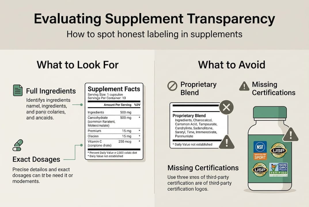 Infographic on supplement transparency evaluation