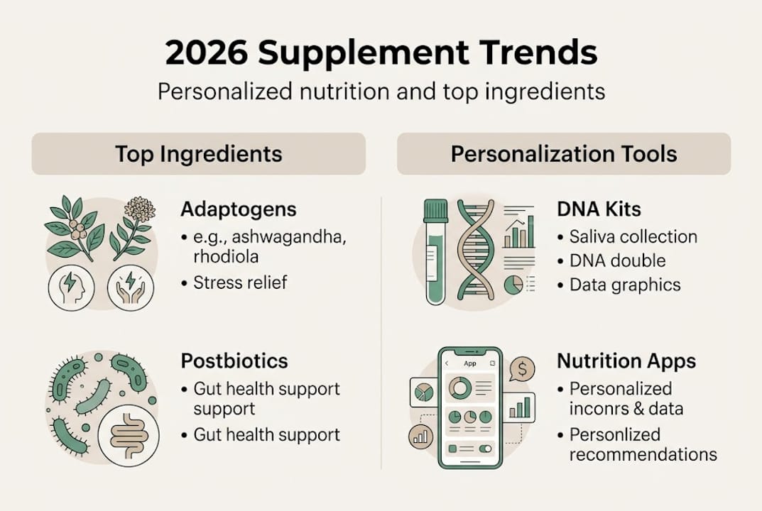 Infographic on 2026 supplement personalization trends