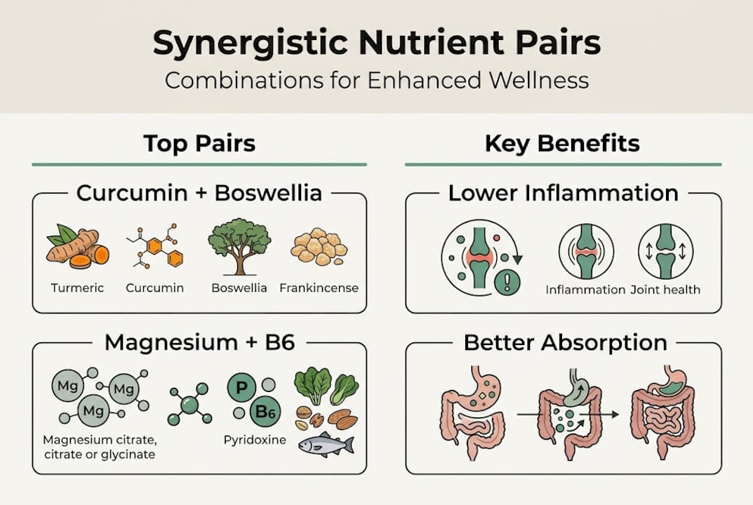 Infographic showing synergistic nutrient pairings