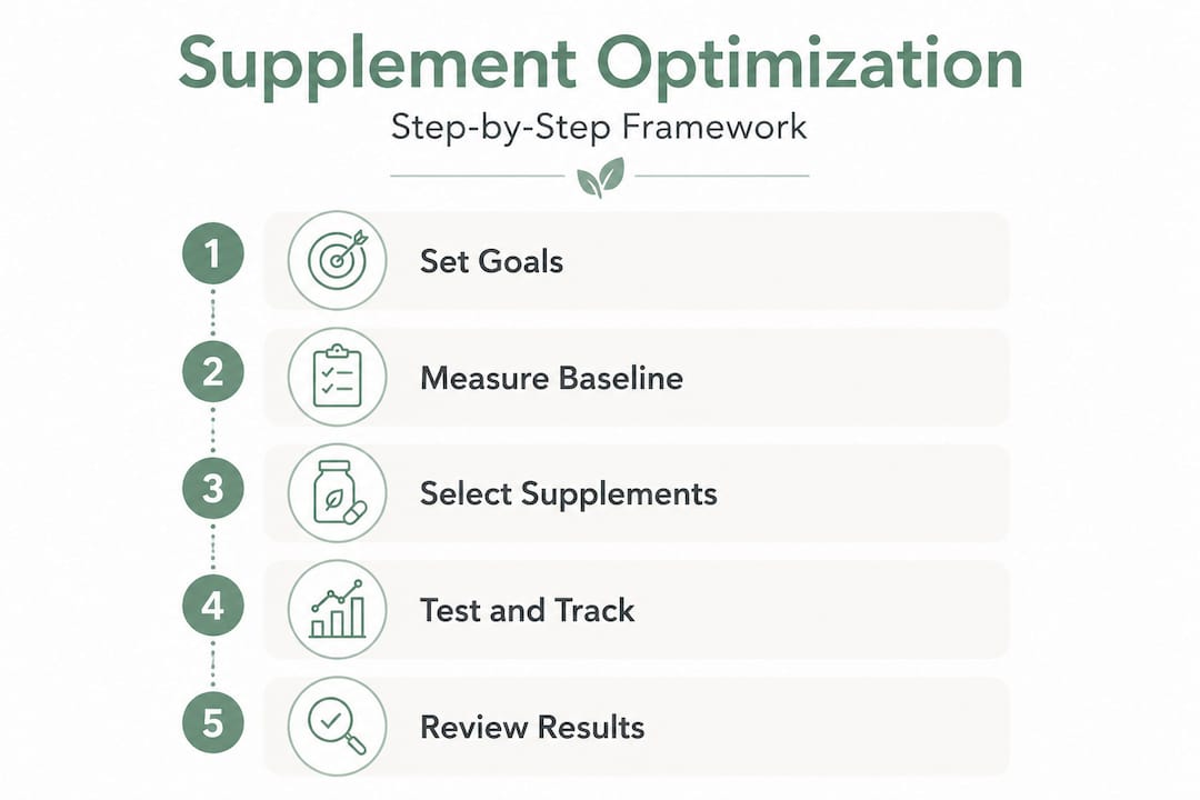 Infographic showing workout supplement optimization steps