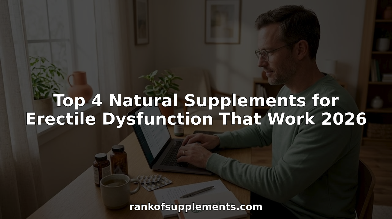 Man researching natural supplements at home desk