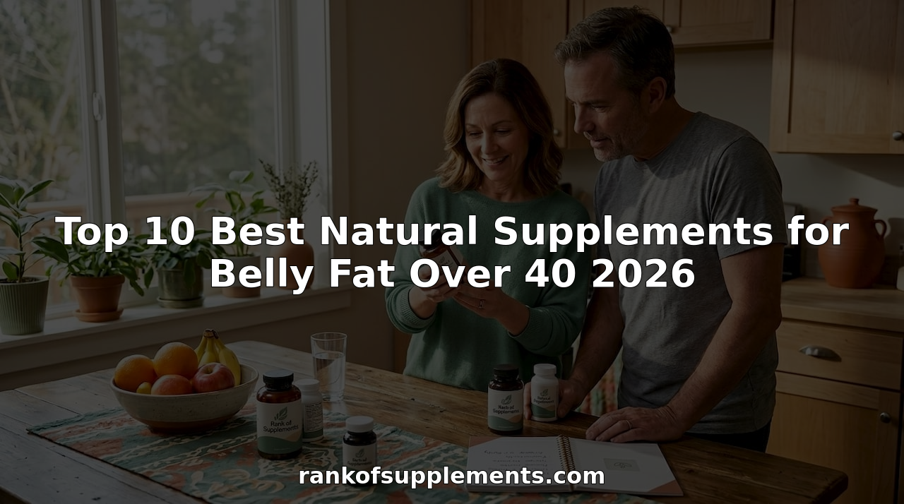 Middle-aged couple reviewing supplements in kitchen