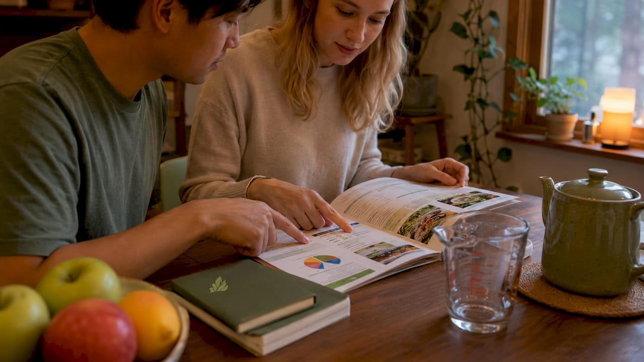 Hender som gjennomgår kosttilskudd og diettguide