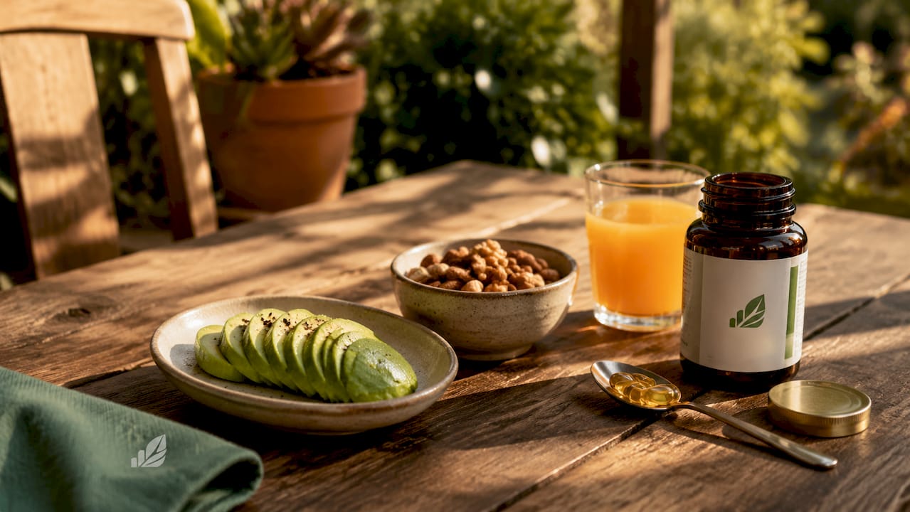 Frokosttallerken parret med fettløselige vitaminer
