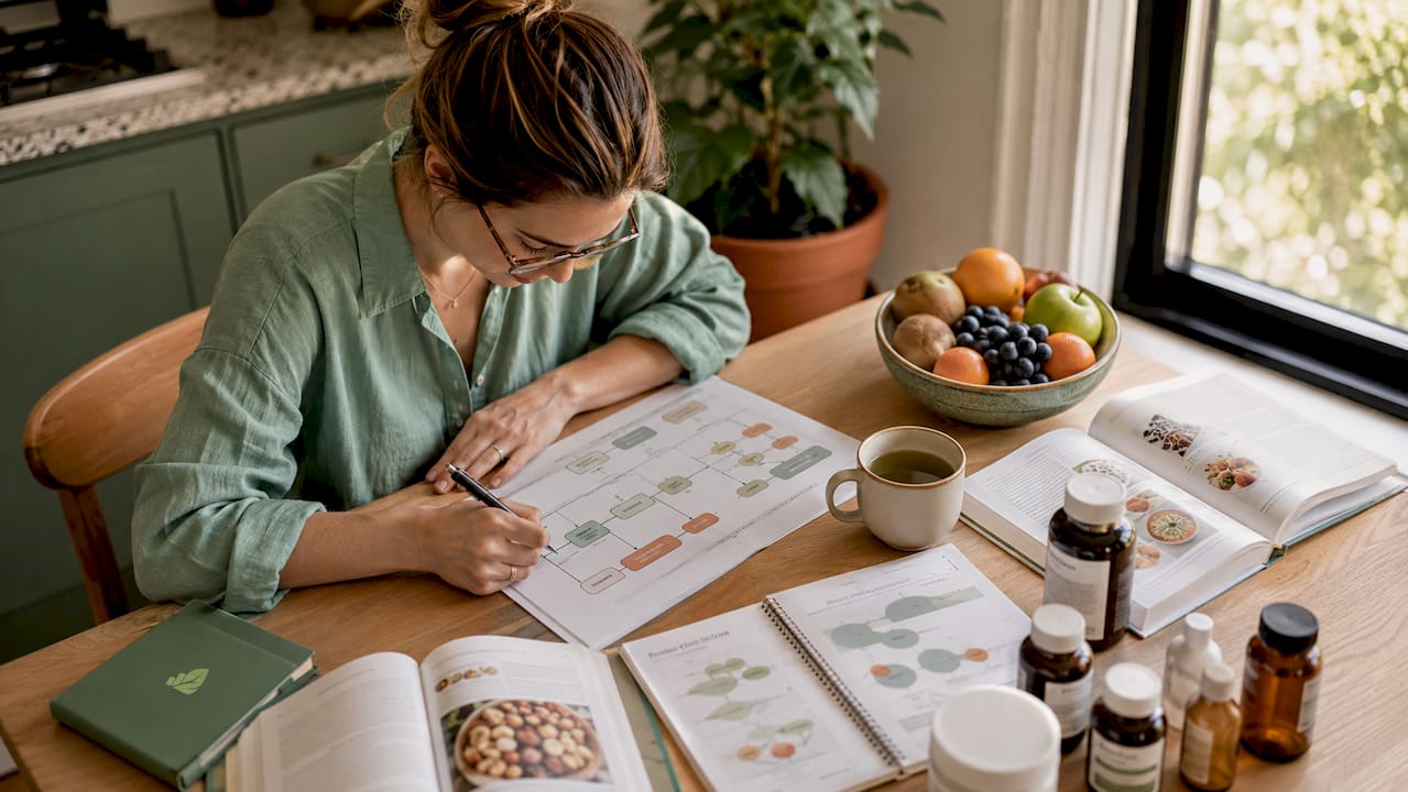 Nutritionist reviewing weight loss supplement plan