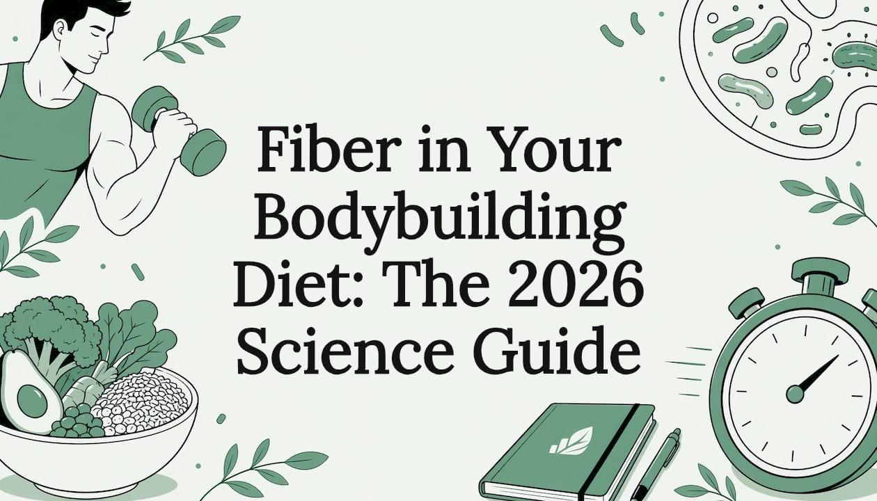 Decorative fiber bodybuilding title card illustration