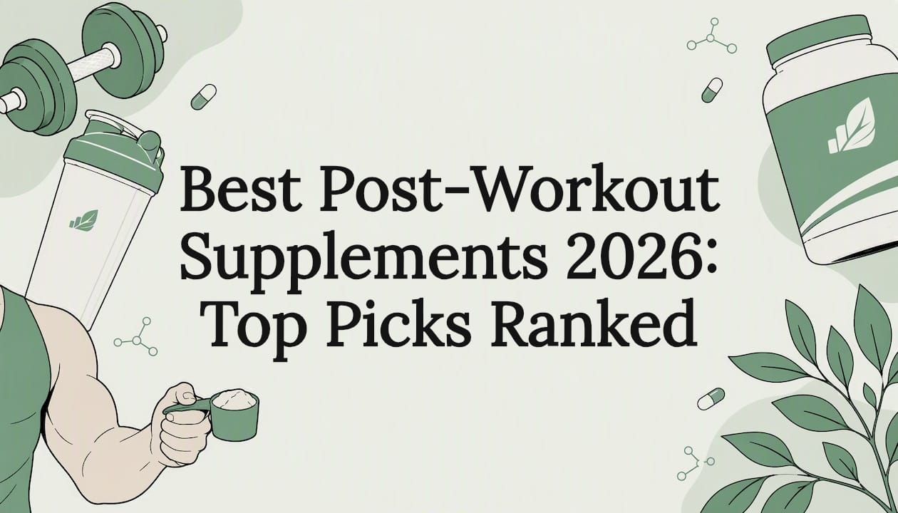 Decorative title card illustration for post-workout supplements