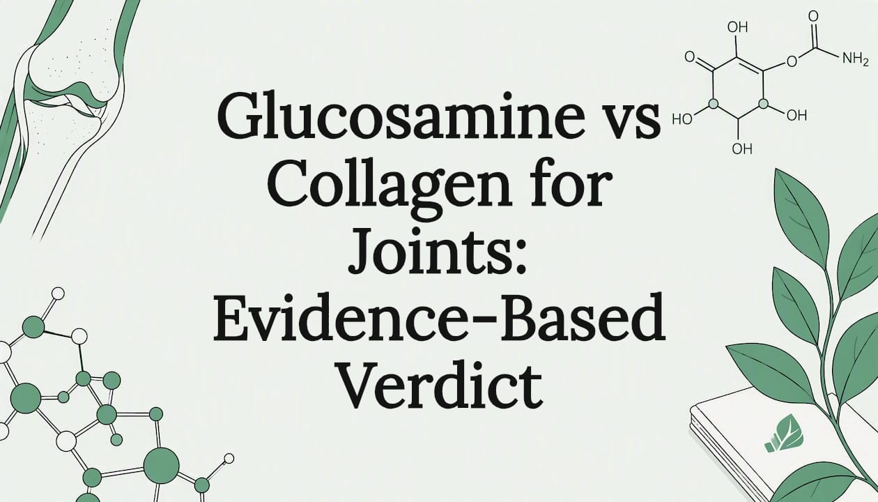 Decorative title card illustration for glucosamine vs collagen article