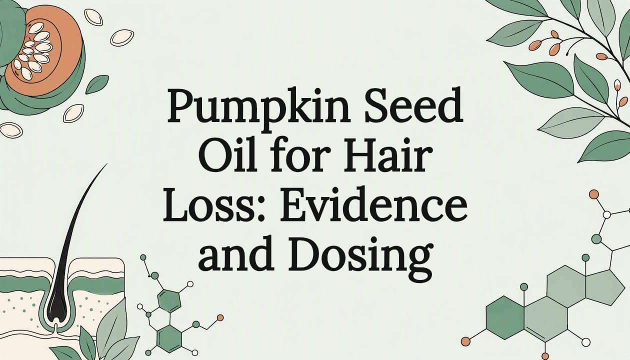 Decorative title card with pumpkin seeds and hair icons