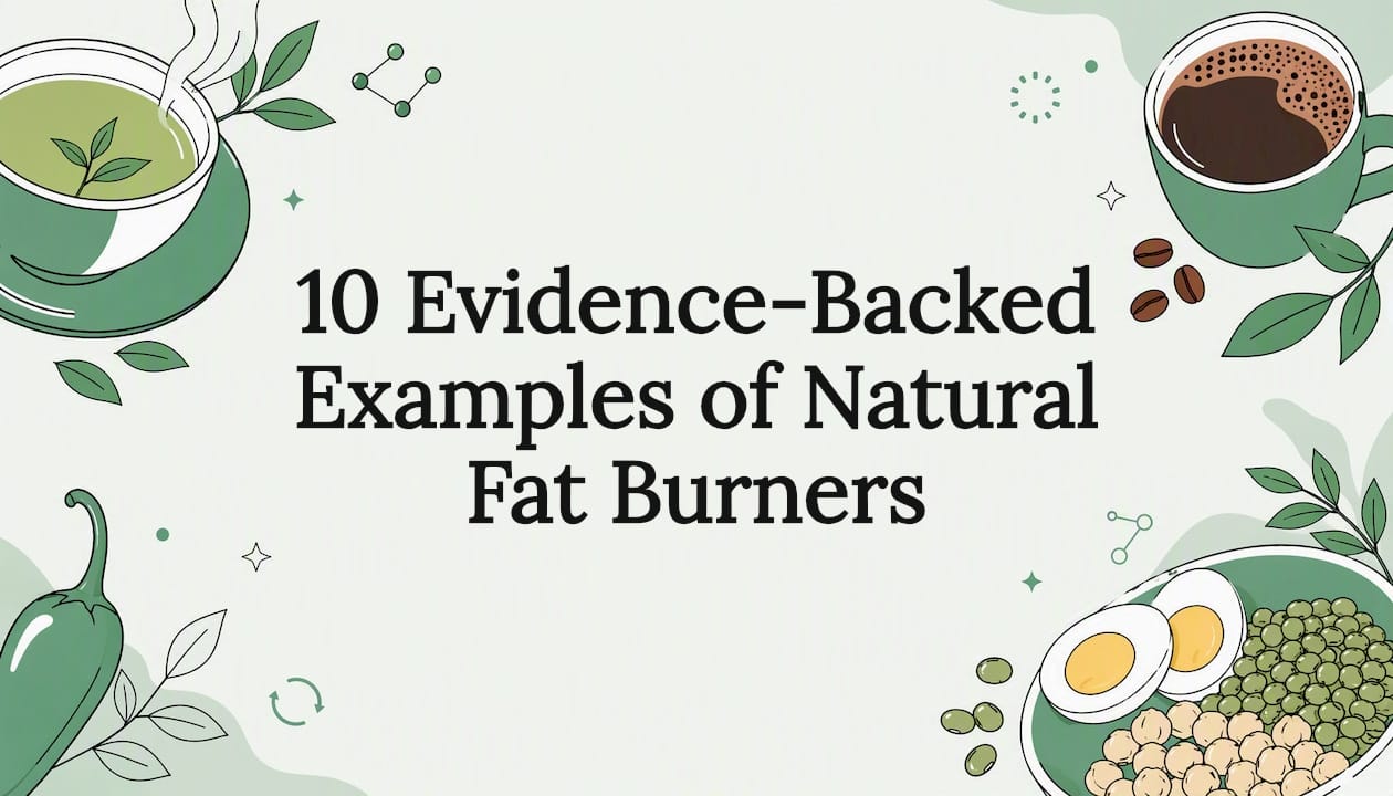 Decorative title card with natural fat burner elements
