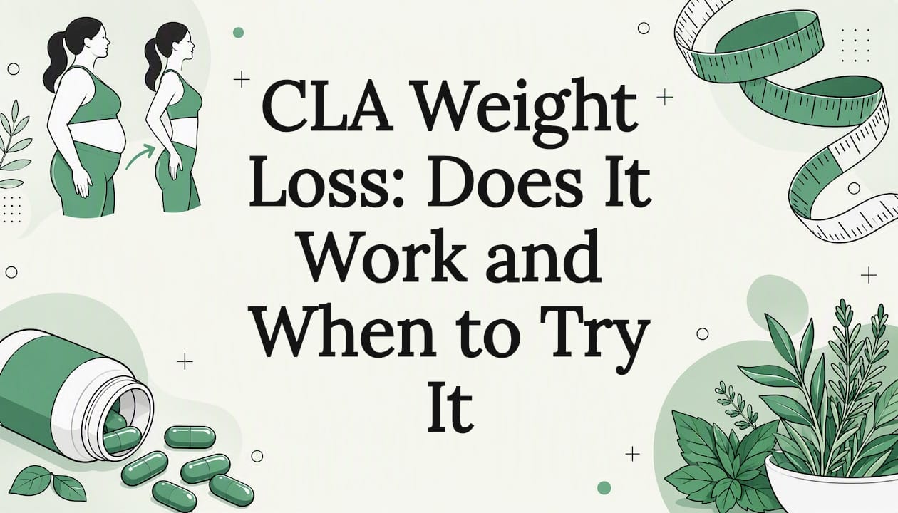 Decorative weight loss supplement title card illustration
