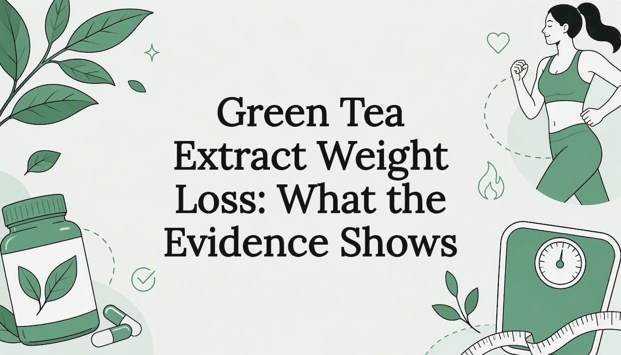 Decorative title card illustration for green tea extract weight loss article