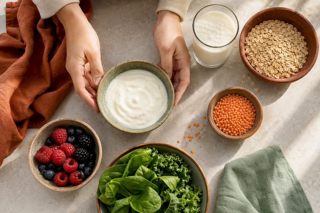 Aliments fermentés et ingrédients riches en fibres