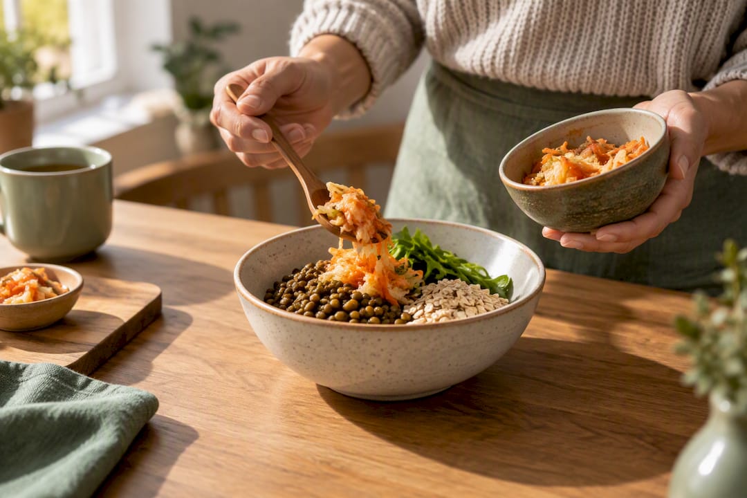 Fermented vegetables and high fiber foods