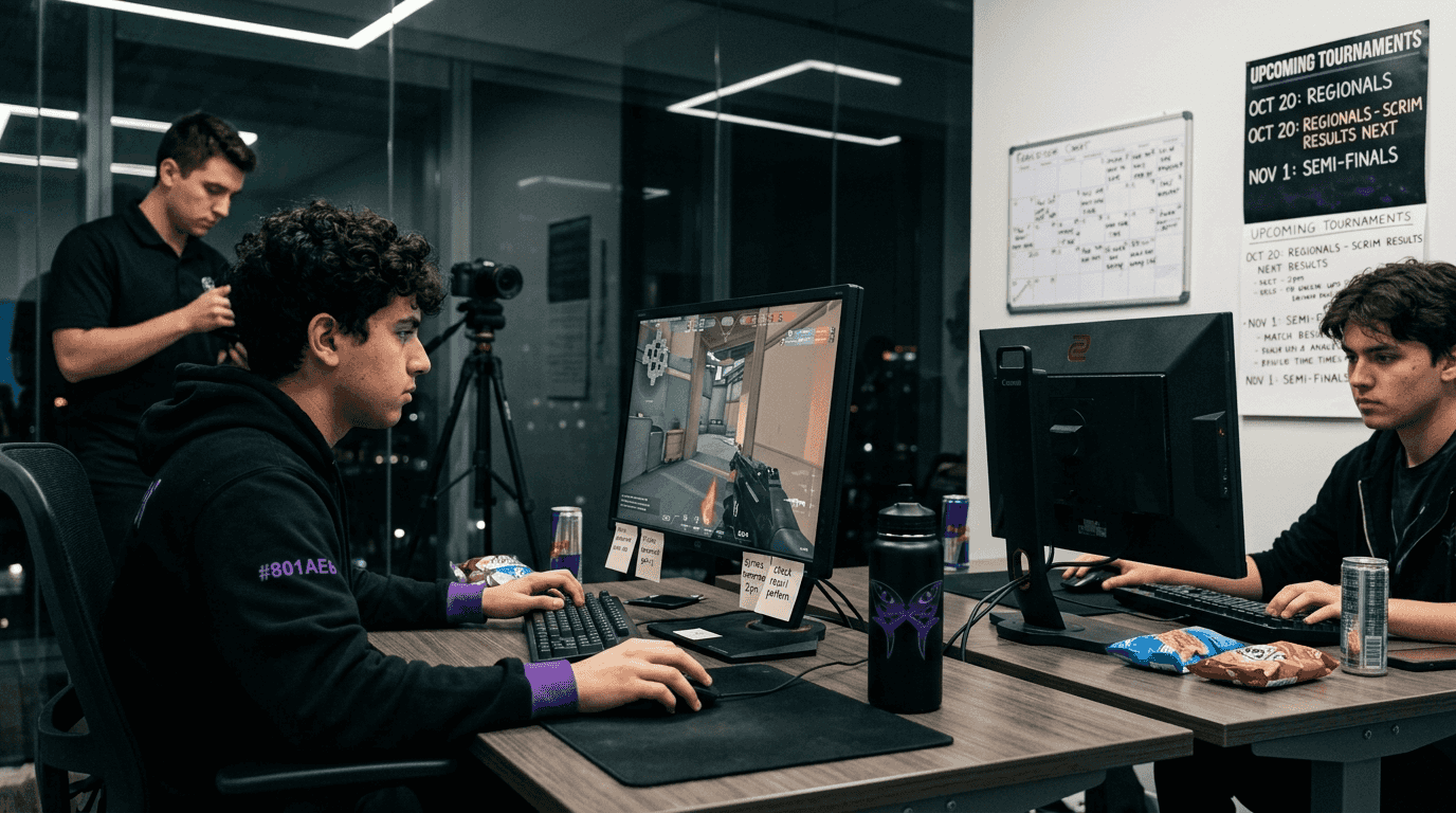 Two players training at esports facility