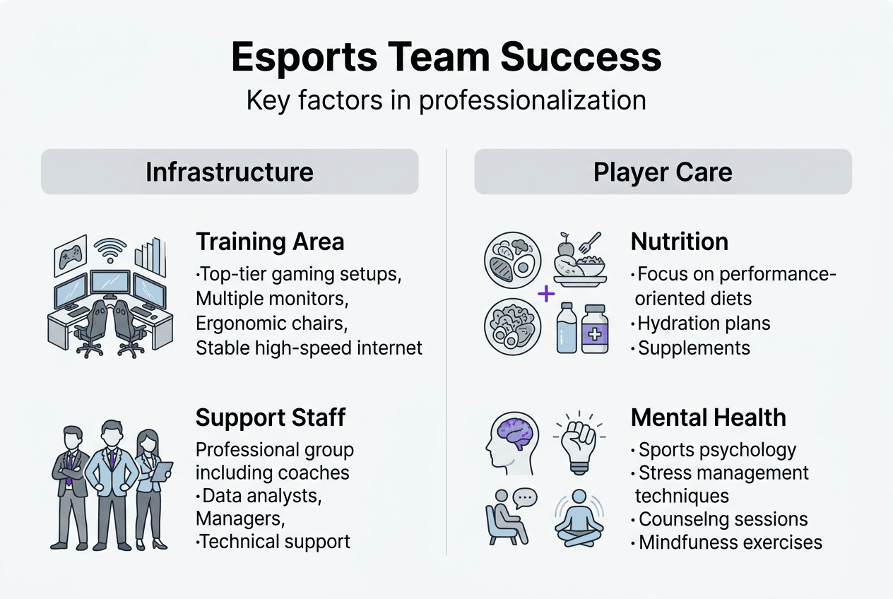 Infographic showing esports professionalization factors