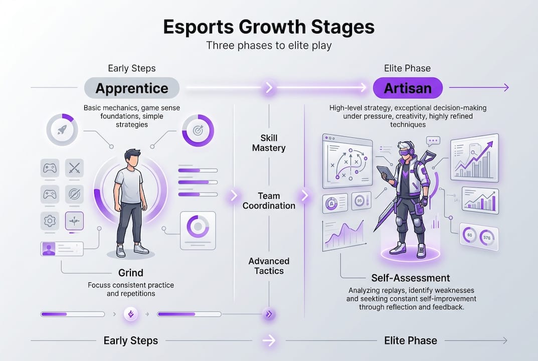 Infographic explaining esports growth stages